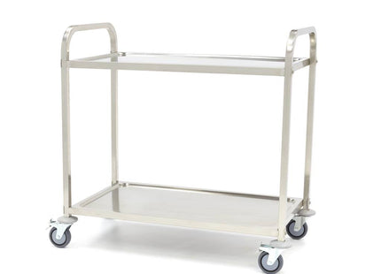 Stainless Steel Serving Trolley - 2 Shelves