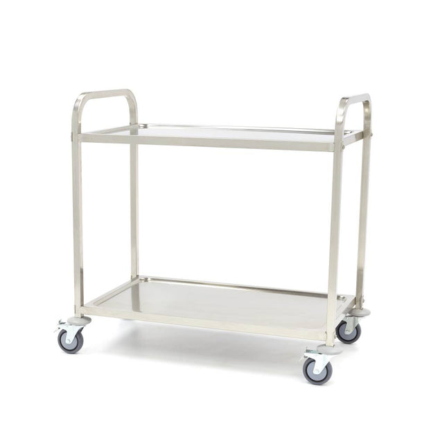Chariot de service en acier inoxydable - 2 étagères