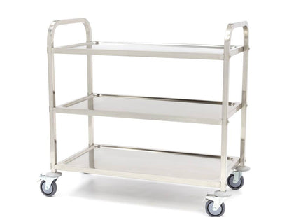 Stainless Steel Serving Trolley - 3 Shelves