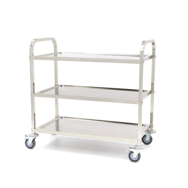 Chariot de service en acier inoxydable - 3 étagères