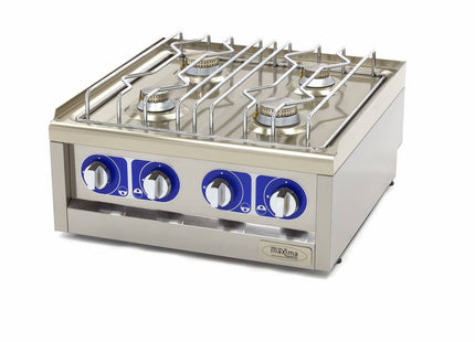Cuisinière de qualité commerciale - 4 brûleurs - Unité double - 60 cm de profondeur - Gaz