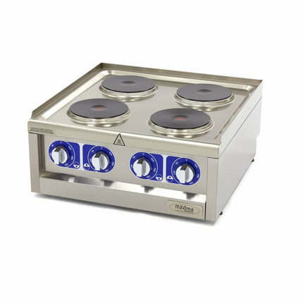 Kommerciel komfur - 4 brændere - Dobbelt enhed - 60 cm dyb - 400V