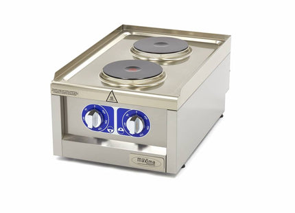 Commercial Grade Cooker - 2 Burners - Single Unit - 60cm Deep - Electric
