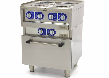 Cuisinière de qualité commerciale - 4 brûleurs - Électrique - Double unité - 60 cm de profondeur - avec four