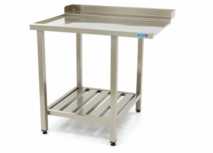 Dishwasher Table - 90 x 75cm - Left - with Backsplash and Storage Shelf