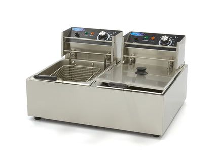 Friteuse - 2 x 6L - 2 Paniers - jusqu'à 2,4kg de Frites