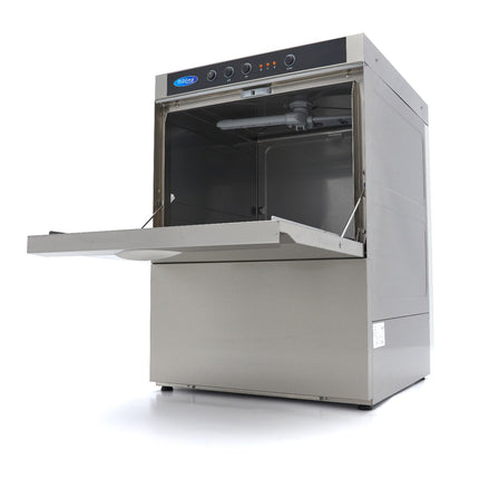Undercounter Dishwasher - 50 x 50cm - with Drain, Rinse Aid and Soap Pumps - 400V