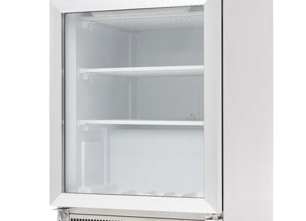 Frys - 200L - Rostfritt stål - med glas Dörr
