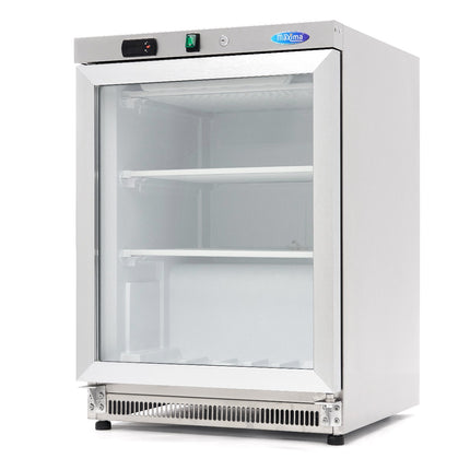 Gefrierschrank – 200 l – Edelstahl – mit Glastür