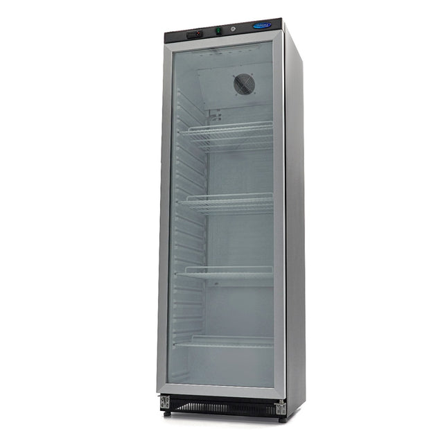 Lednice - 400L - Černá - se skleněnými dvířky