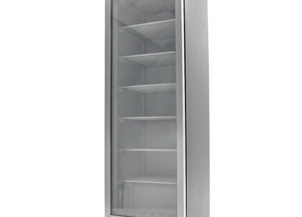 Frys - 400L - Svart - med glas Dörr