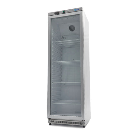 Kühlschrank – 400 l – Edelstahl – mit Glastür