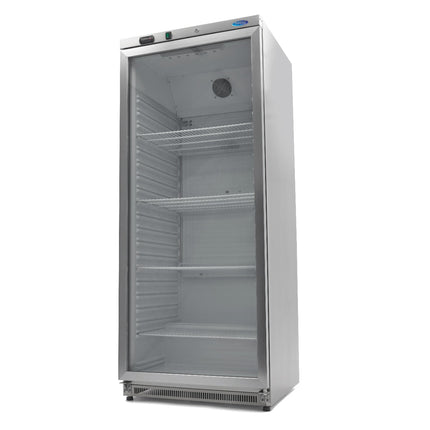 Réfrigérateur - 600L - Inox - avec porte vitrée