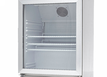 Kylskåp - 200L - Rostfritt stål - med glas Dörr