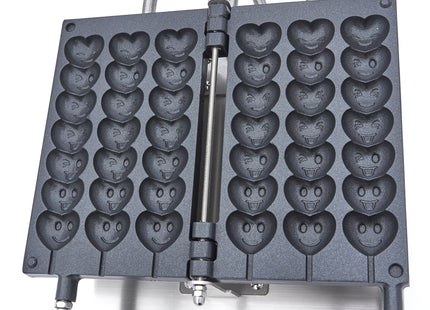 Vaffelkoker - 3 lollies - Hjerter med Emojis på pinner