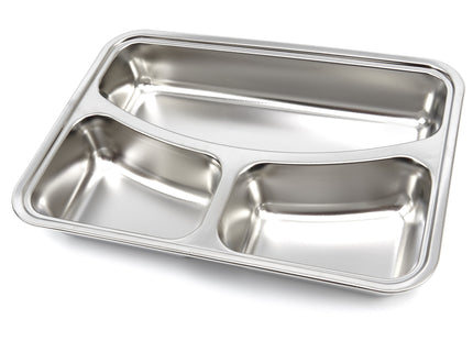 Assiette - 3 Compartiments - Inox - Passe au Lave-Vaisselle