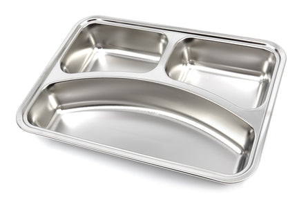 Assiette - 3 Compartiments - Inox - Passe au Lave-Vaisselle
