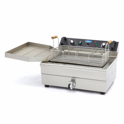 Friteuse - 20L - 1 Panier - avec Robinet de Vidange