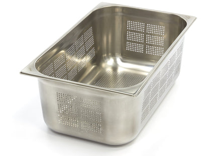 Gastronorm Container - 1/1 GN - 20cm Deep - Stainless Steel - Perforated
