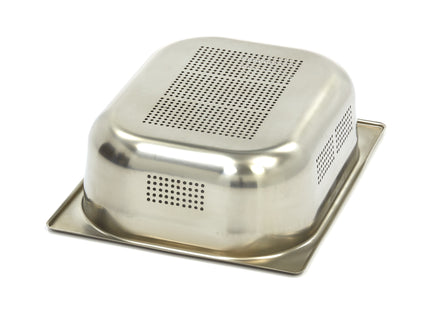 Gastronorm Container - 1/2 GN - 10cm Deep - Stainless Steel - Perforated