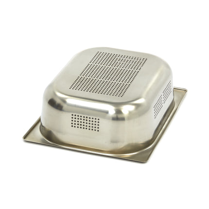 Gastronorm beholder - 1/2 GN - 10 cm dyb - Rustfrit stål - Perforeret