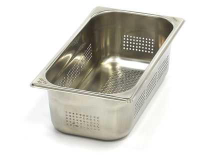 Gastronorm Container - 1/3 GN - 10cm Deep - Stainless Steel - Perforated