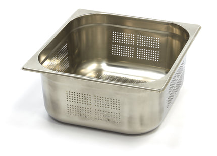 Gastronorm Container - 2/3 GN - 15cm Deep - Stainless Steel - Perforated