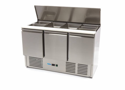 Saladette - 400L - 137cm - 3 portes - avec planche à découper