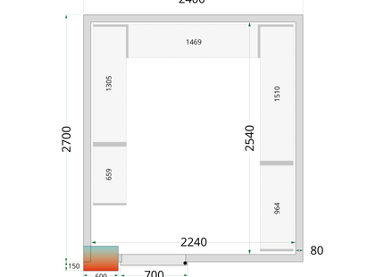 Kühlraumpaneele 80 mm - CR 240x270x212 NF