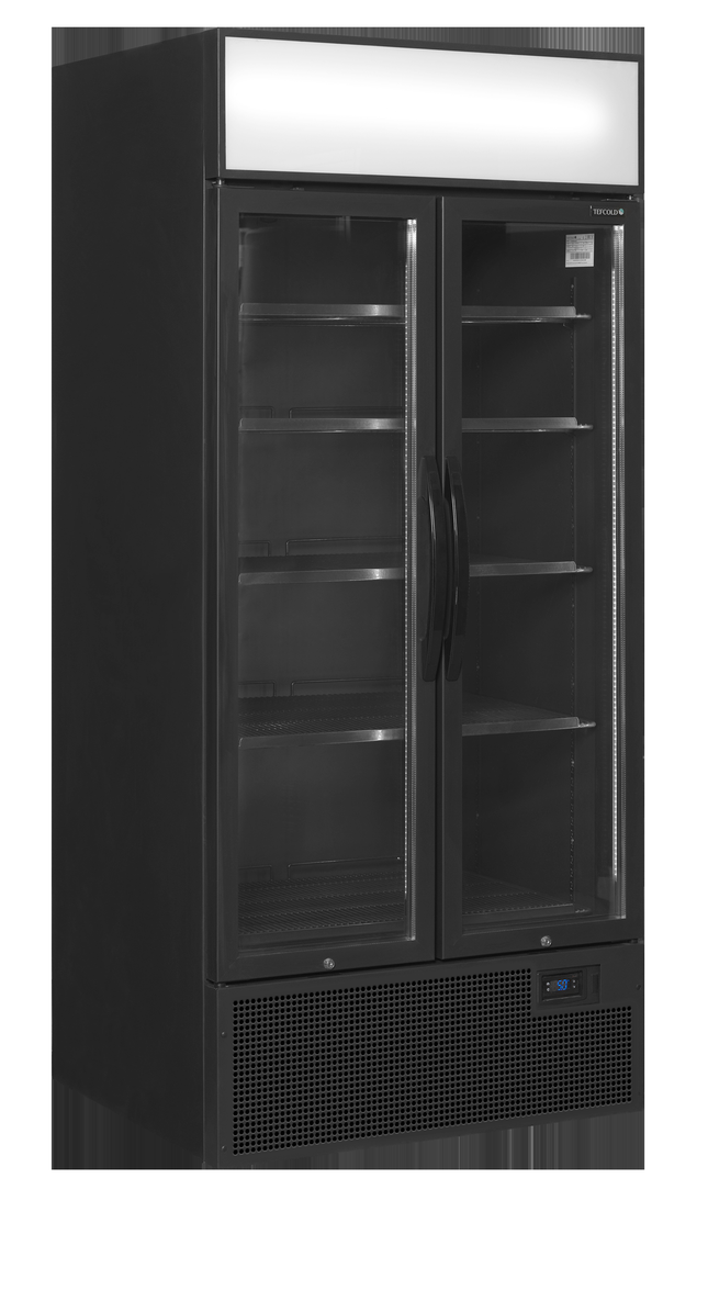 Schwarzer 2-türiger Display-Kühler mit Baldachin – FSC891H Schwarz