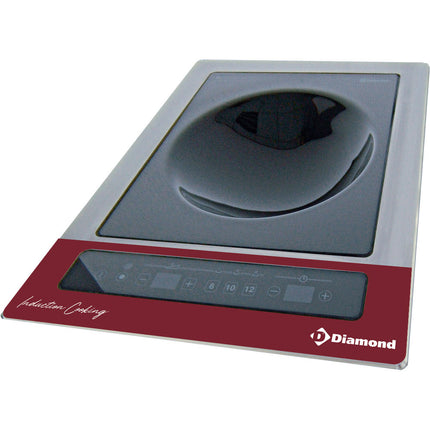 Induktionsplatta "inbyggd wok" 6 kW-TRI, taktila nycklar