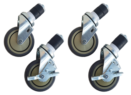 Worktable wheels 4 pcs - 2 with brakes - 4 inch / 10.2 cm